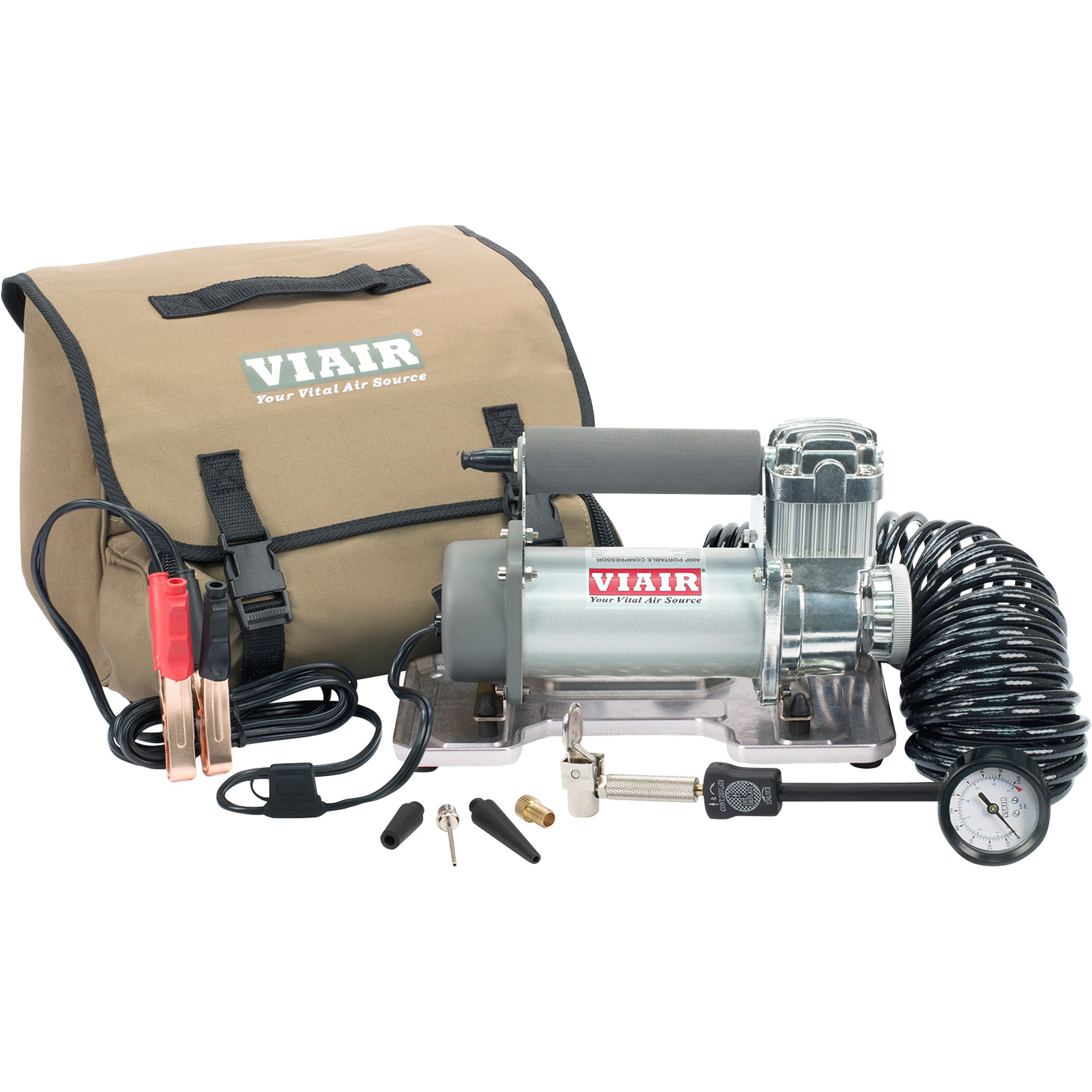 Viair 400P Portable Tire Inflator Air Compressor - 12 Volt, 150 PSI, I-Beam Sand Tray, Model# 40043